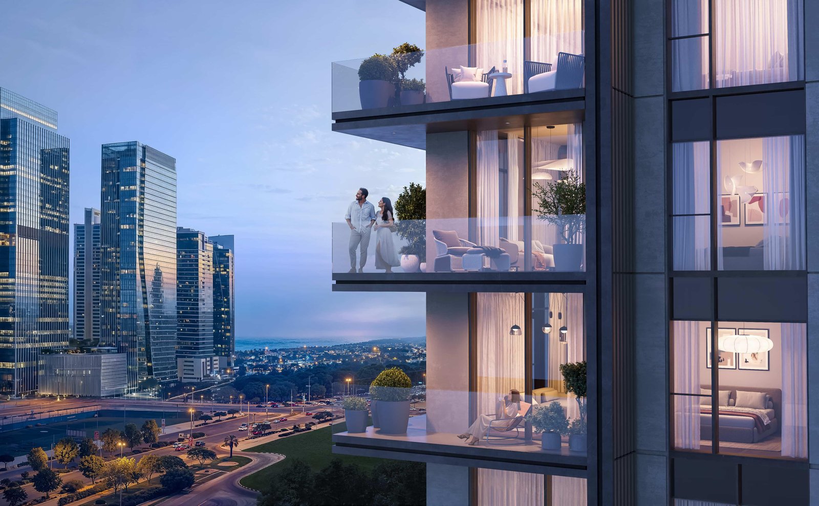 Elegant architectural perspective of Tara Park Al Reem Island Abu Dhabi highlighting its serene outdoor environment