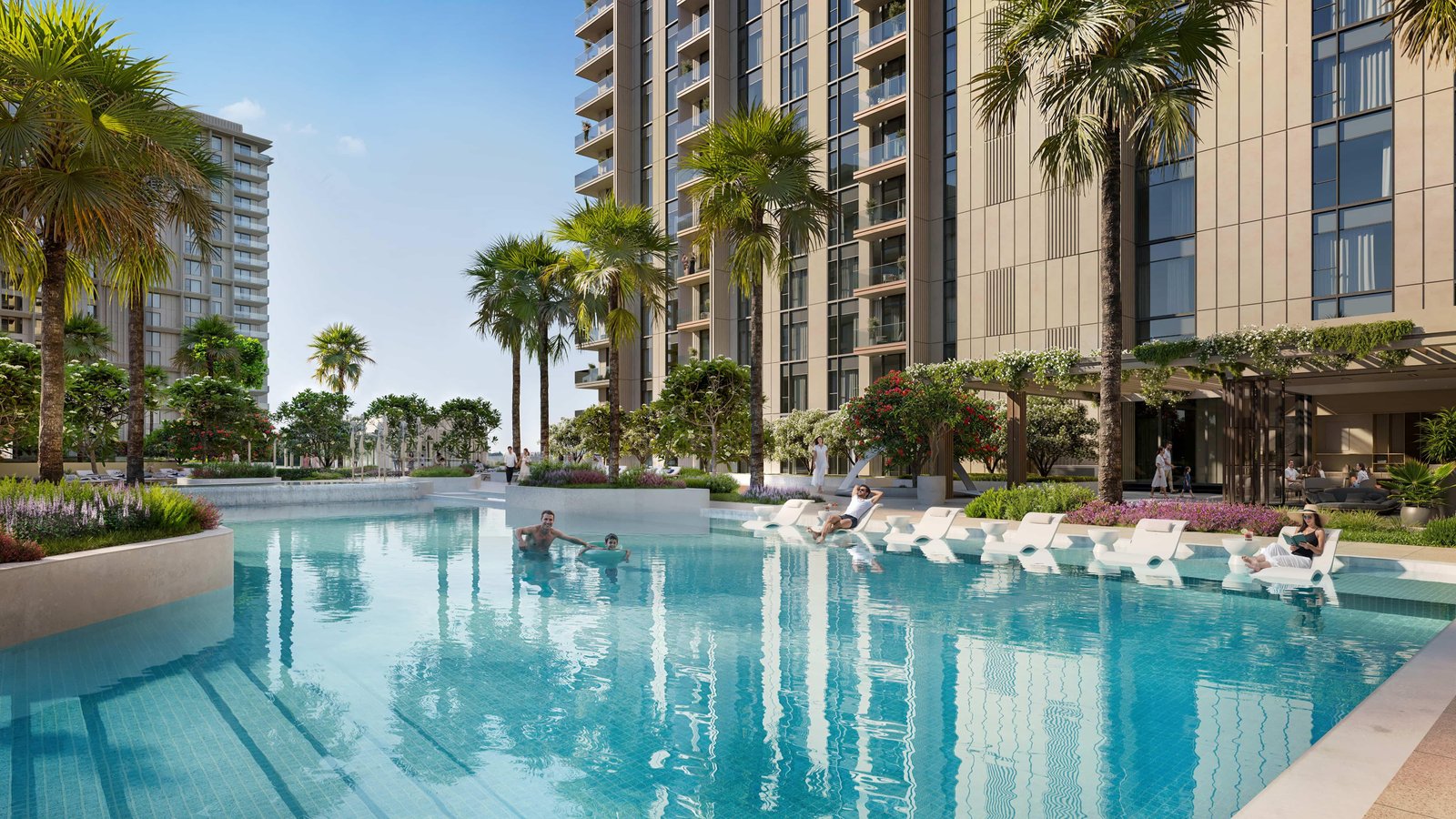 Lifestyle-focused community view of Tara Park on Al Reem Island Abu Dhabi showing landscaped walkways, calm surroundings, and connected urban living.
